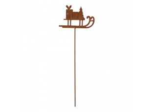 Rustikální rezavý zápich sáňky Sled Rust - 12*1*38 cm
