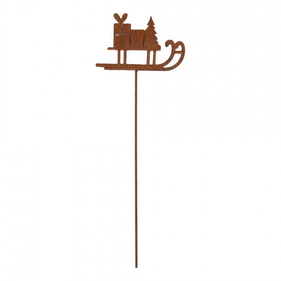 Rustikální rezavý zápich sáňky Sled Rust - 12*1*38 cm