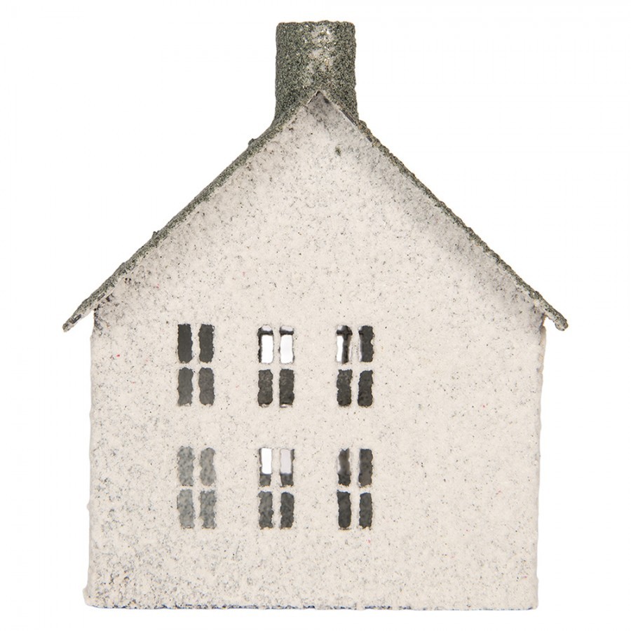 Kovový svícen domek s pískovým povrchem Raw Sand - 12*7*15 cm