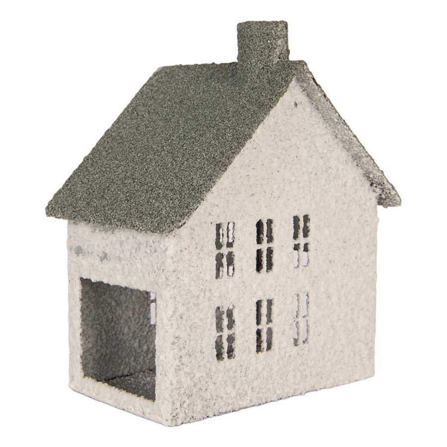 Kovový svícen domek s pískovým povrchem Raw Sand - 12*7*15 cm