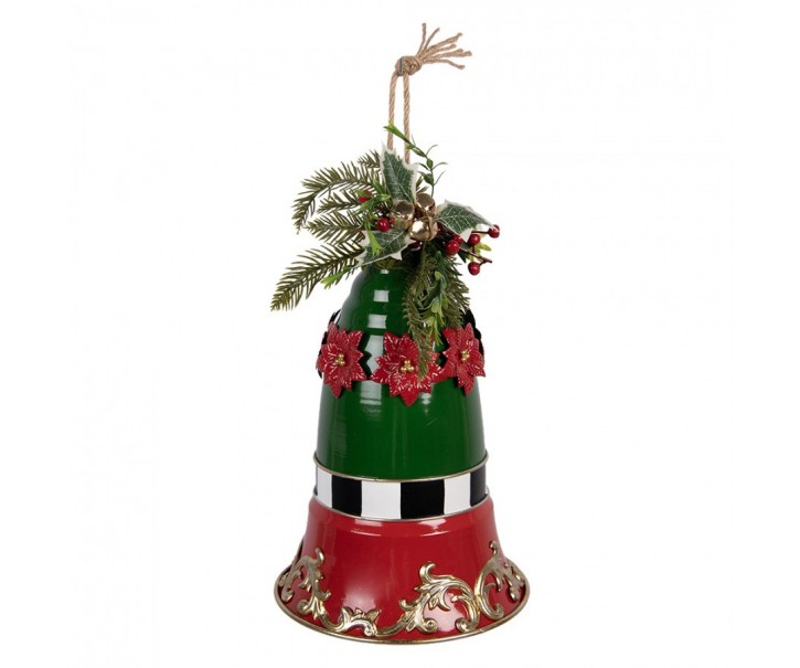 Christmas Decoration Figurine Bell ? 24x36 Cm Red Metal - ? 24*36 cm Clayre & Eef