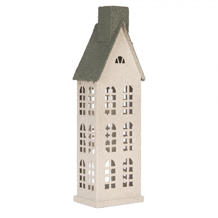 Kovový svícen domek s pískovým povrchem Raw Sand - 17*8*38 cm