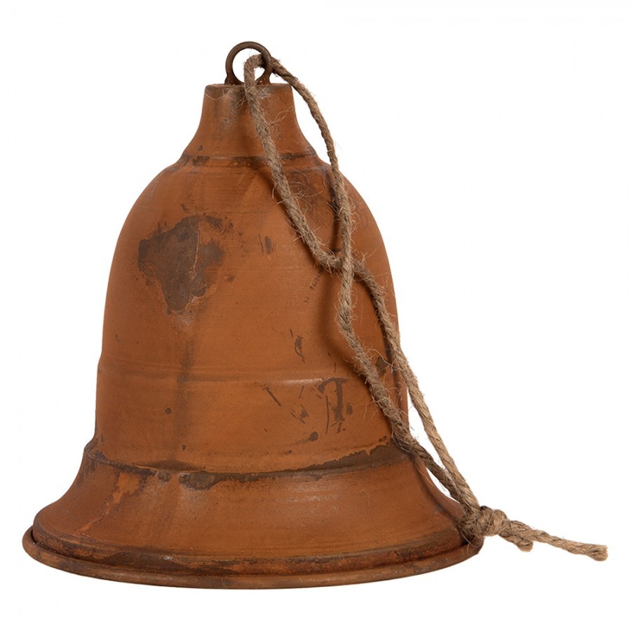 Rustikální rezavý závěsný zvonek Bell Rust L - Ø 25*28 cm