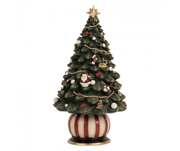 Music Box Christmas Tree ? 13x23 Cm Green Plastic - ? 13*23 cm Clayre & Eef