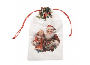 Látkový vánoční pytlík Santa - 14*1*22 cm
