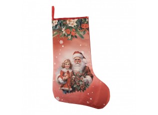 Červená vánoční punčocha Santa L - 29*1*48 cm