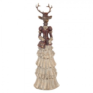 Vánoční dekorace jelení dáma Deer Vintage - 13*11*41 cm