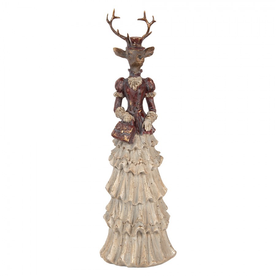 Vánoční figurka jelení dáma Deer Vintage - 13*11*41 cm
