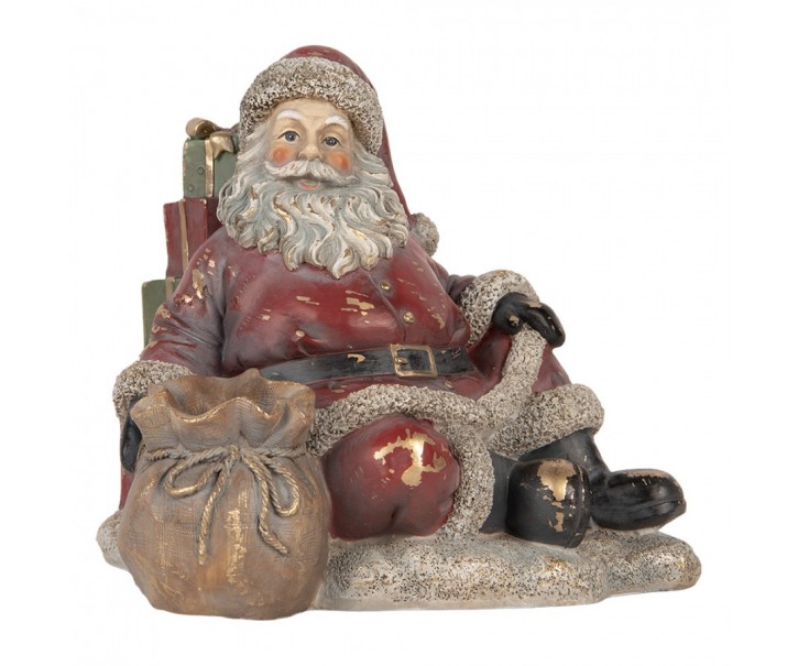 Christmas Decoration Figurine Santa Claus 23x19x19 Cm Red Plastic - 23*19*19 cm Clayre & Eef
