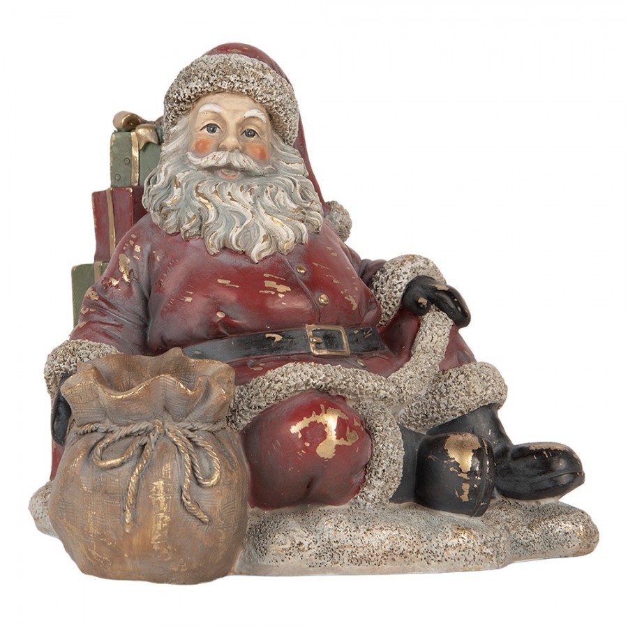 Christmas Decoration Figurine Santa Claus 23x19x19 Cm Red Plastic - 23*19*19 cm