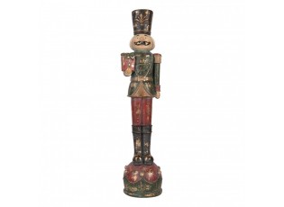 Christmas Decoration Figurine Nutcracker 12x11x47 Cm Red Plastic - 12*11*47 cm
