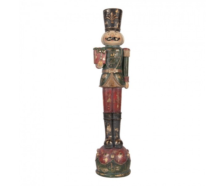 Christmas Decoration Figurine Nutcracker 12x11x47 Cm Red Plastic - 12*11*47 cm Clayre & Eef
