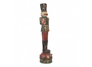 Christmas Decoration Figurine Nutcracker 12x11x47 Cm Red Plastic - 12*11*47 cm