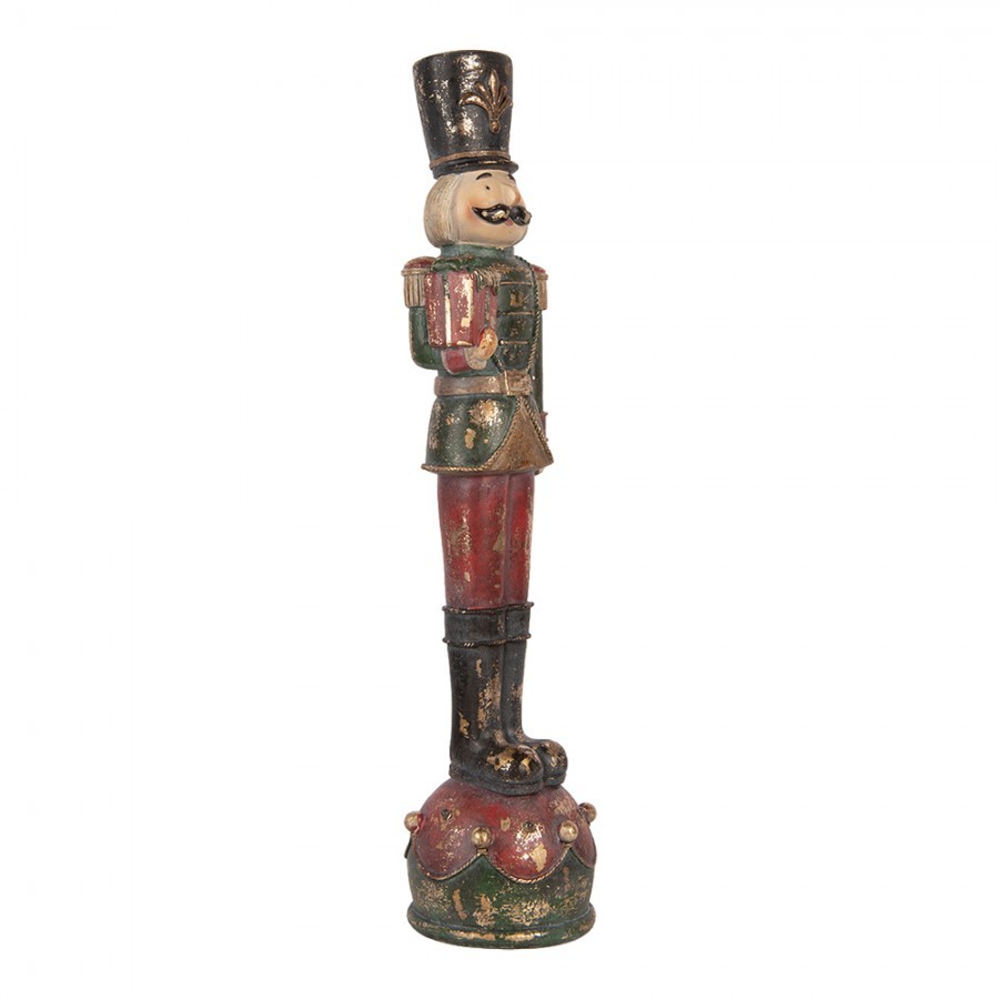 Christmas Decoration Figurine Nutcracker 12x11x47 Cm Red Plastic - 12*11*47 cm