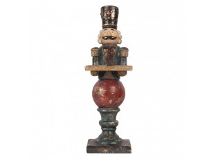 Christmas Decoration Figurine Nutcracker 10x9x29 Cm Red Plastic - 10*9*29 cm