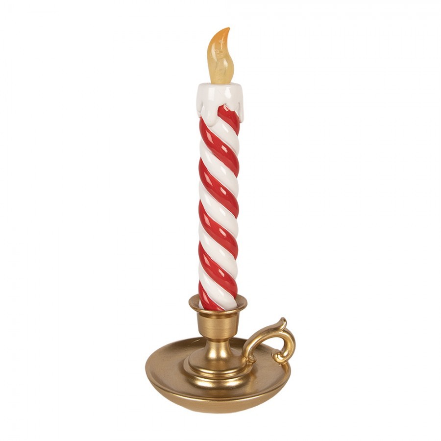 Christmas Decoration Figurine Candlestick 12x11x26 Cm Gold Colored Plastic - 12*11*26 cm