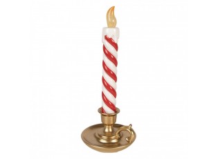 Christmas Decoration Figurine Candlestick 12x11x26 Cm Gold Colored Plastic - 12*11*26 cm