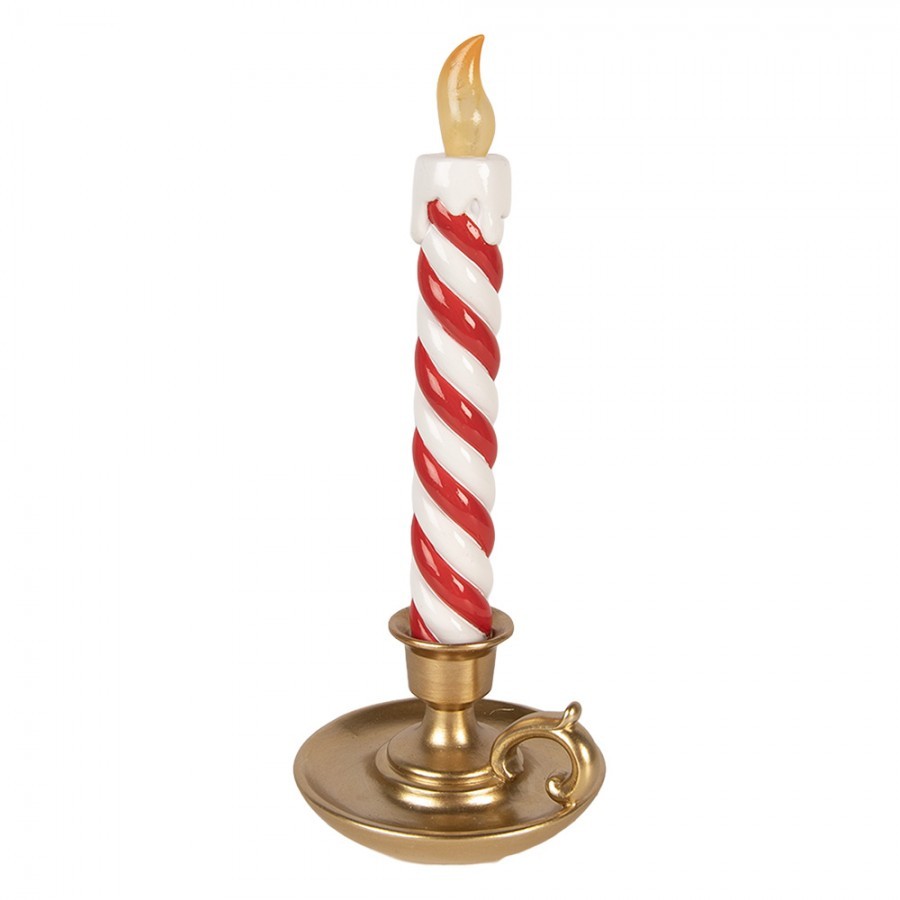 Christmas Decoration Figurine Candlestick 12x11x26 Cm Gold Colored Plastic - 12*11*26 cm