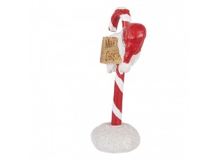 Christmas Decoration Figurine Candy Cane 10x6x17 Cm Red Plastic - 10*6*17 cm