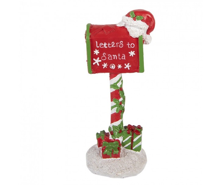 Christmas Decoration Figurine Mailbox 8x6x17 Cm Red Plastic - 8*6*17 cm Clayre & Eef