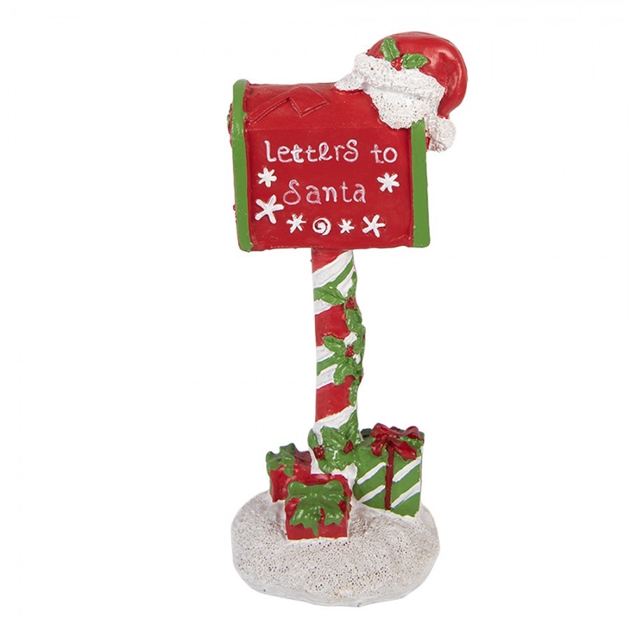 Christmas Decoration Figurine Mailbox 8x6x17 Cm Red Plastic - 8*6*17 cm