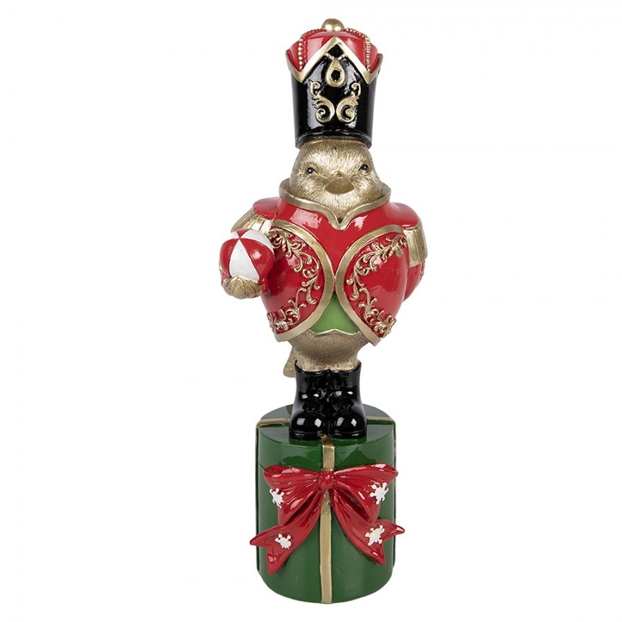 Christmas Decoration Figurine Bird 11x13x30 Cm Gold Colored Plastic - 11*13*30 cm