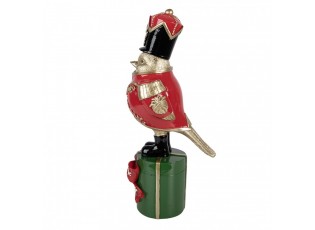 Christmas Decoration Figurine Bird 11x13x30 Cm Gold Colored Plastic - 11*13*30 cm