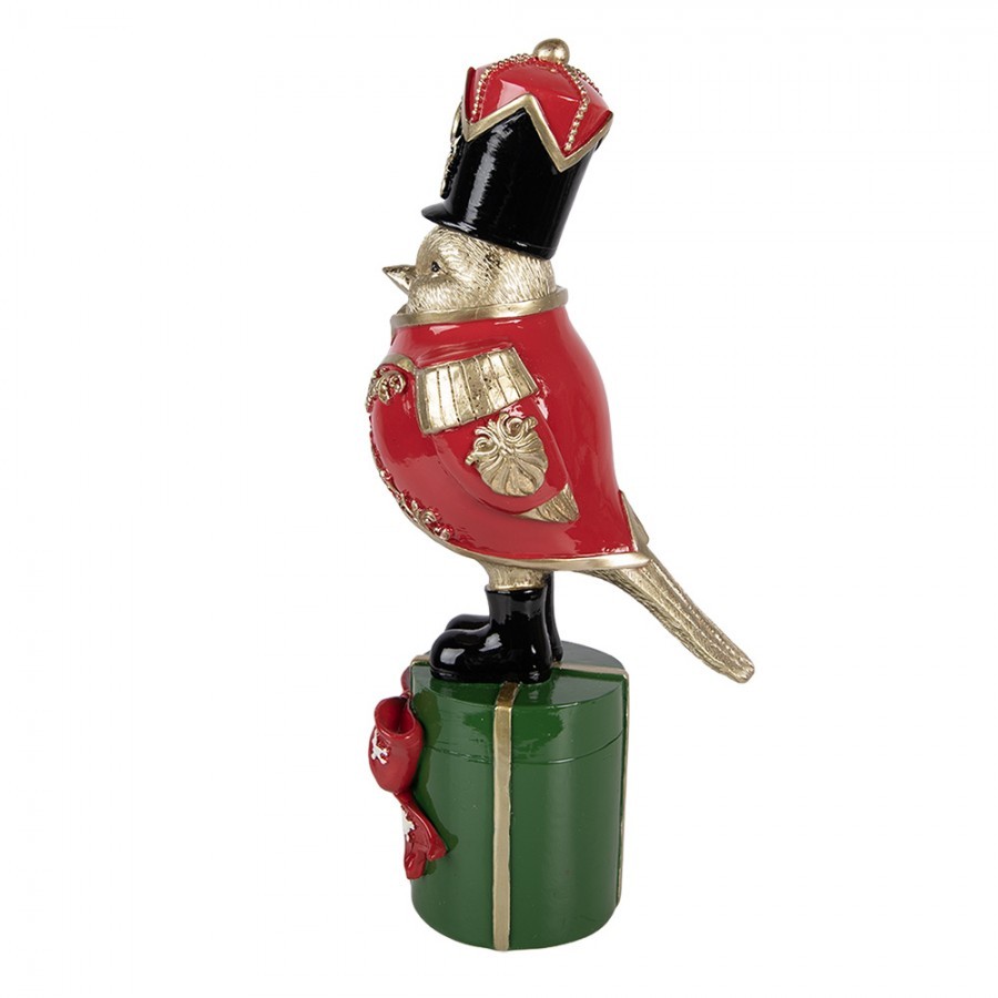 Christmas Decoration Figurine Bird 11x13x30 Cm Gold Colored Plastic - 11*13*30 cm