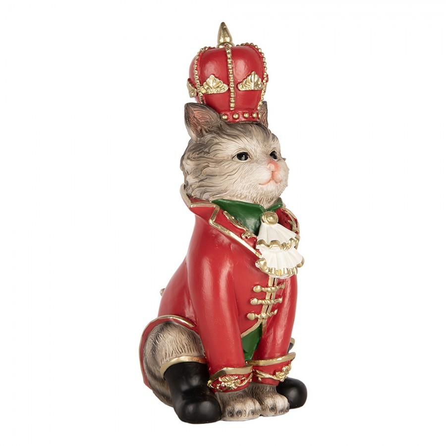 Christmas Decoration Figurine Cat 8x11x21 Cm Grey Plastic - 8*11*21 cm Clayre & Eef Christmas Decoration Figurine Cat 8x11x21 Cm Grey Plastic - 8*11*21 cm Clayre & Eef
