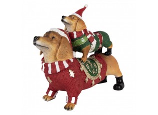 Christmas Decoration Figurine Dog 36x13x31 Cm Brown Plastic - 36*13*31 cm