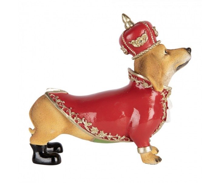 Christmas Decoration Figurine Dog 22x10x19 Cm Brown Plastic - 22*10*19 cm Clayre & Eef
