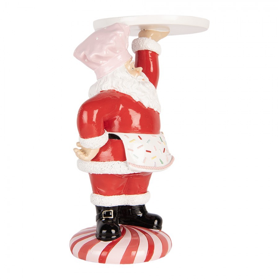 Vánoční figurka Santa Claus kuchař s podnosem – 21*14*27 cm