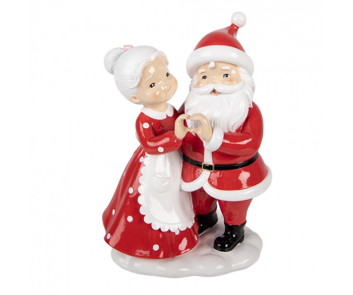 Christmas Decoration Figurine Santa Claus 16x10x23 Cm Red Plastic - 16*10*23 cm Clayre & Eef