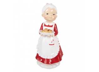Christmas Decoration Figurine Mrs. Claus 10x10x20 Cm Red Plastic - 10*10*20 cm