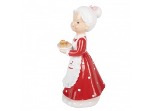 Christmas Decoration Figurine Mrs. Claus 10x10x20 Cm Red Plastic - 10*10*20 cm