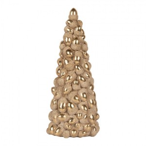 Béžovo-zlatá vánoční dekorace strom ze žaludů Christmas Tree - Ø 13*31 cm