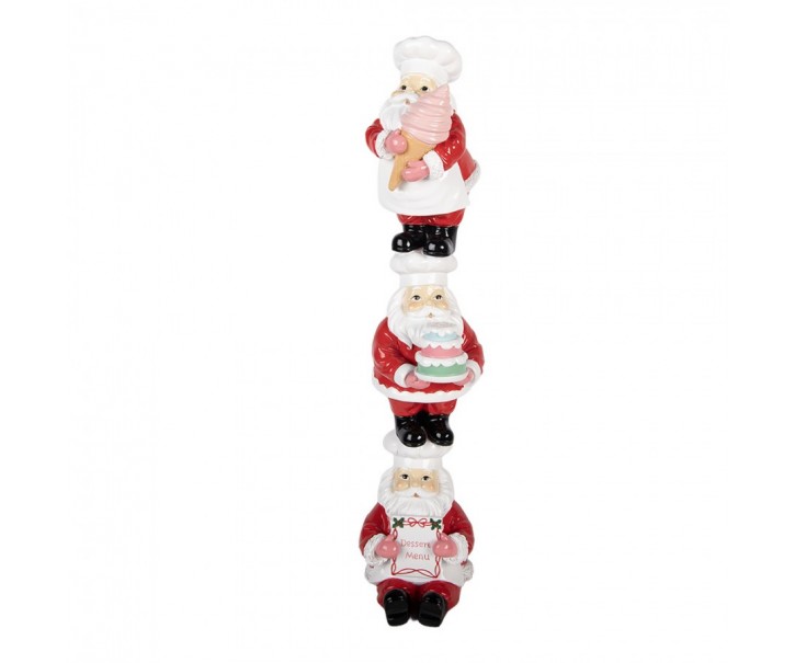 Christmas Decoration Figurine Santa Claus 12x14x52 Cm Red Plastic - 12*14*52 cm Clayre & Eef