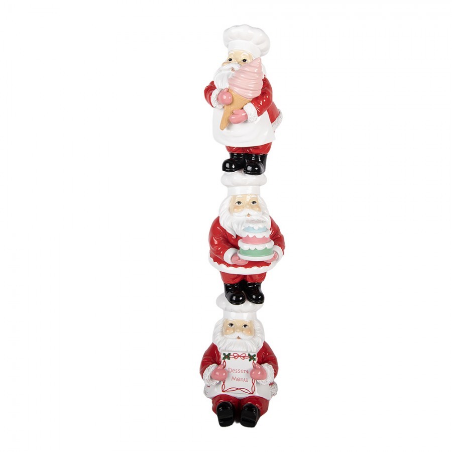 Christmas Decoration Figurine Santa Claus 12x14x52 Cm Red Plastic - 12*14*52 cm