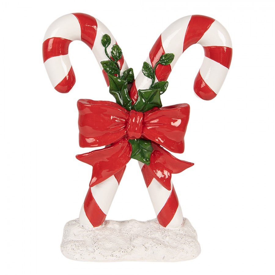 Christmas Decoration Figurine Candy Cane 19x8x25 Cm Red Plastic - 19*8*25 cm