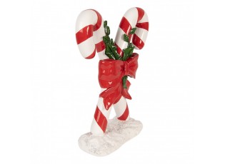 Christmas Decoration Figurine Candy Cane 19x8x25 Cm Red Plastic - 19*8*25 cm