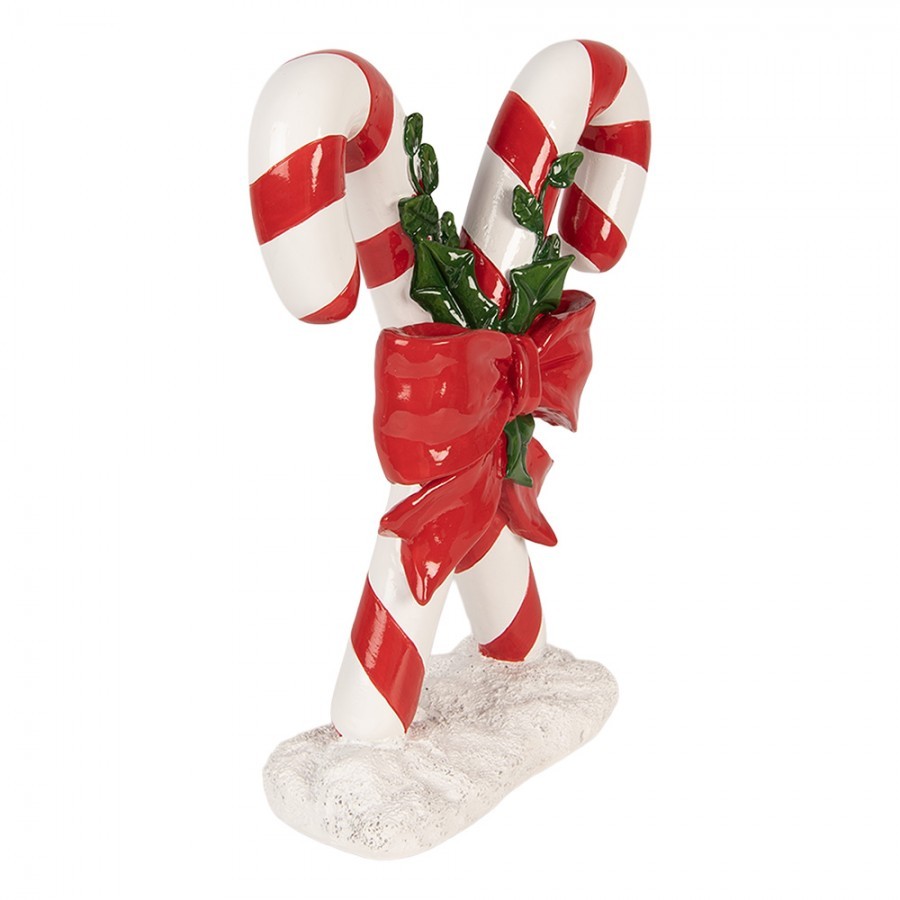 Christmas Decoration Figurine Candy Cane 19x8x25 Cm Red Plastic - 19*8*25 cm