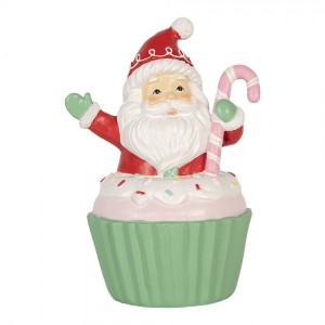 Vánoční dekorace figurka Santa Cupcake - 10*8*14 cm