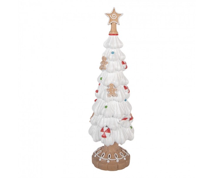 Christmas Decoration Figurine Christmas Tree ? 12x38 Cm White Plastic - ? 12*38 cm Clayre & Eef