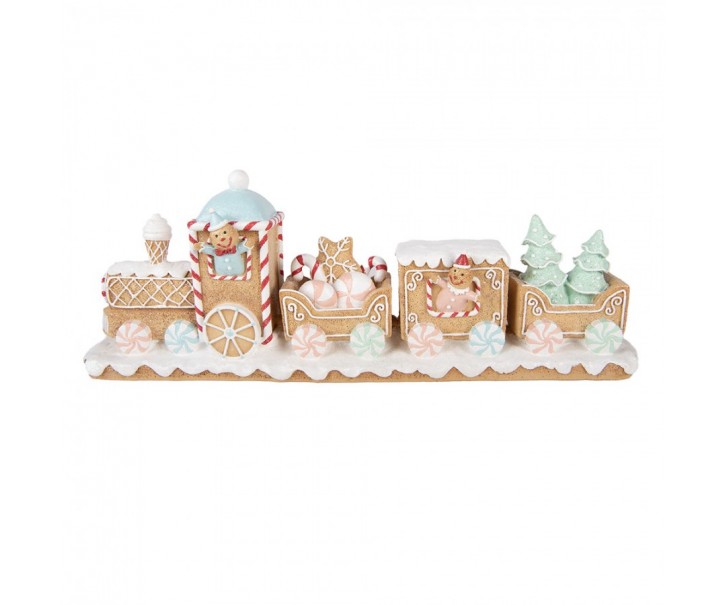 Christmas Decoration Figurine Train 47x10x17 Cm Brown Plastic - 47*10*17 cm Clayre & Eef