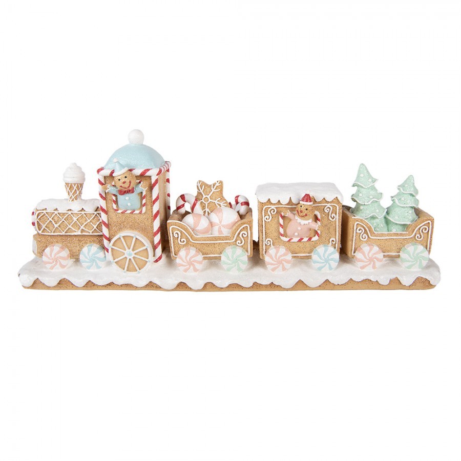 Christmas Decoration Figurine Train 47x10x17 Cm Brown Plastic - 47*10*17 cm