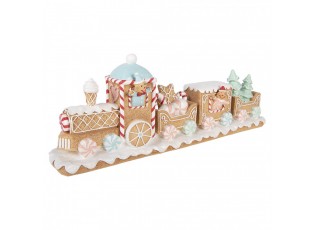 Christmas Decoration Figurine Train 47x10x17 Cm Brown Plastic - 47*10*17 cm
