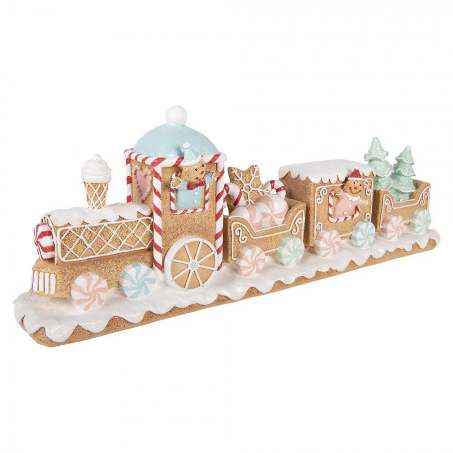 Christmas Decoration Figurine Train 47x10x17 Cm Brown Plastic - 47*10*17 cm