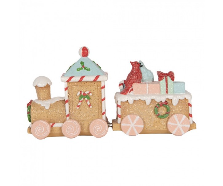 Christmas Decoration Figurine Train 23x5x12 Cm Brown Plastic - 23*5*12 cm Clayre & Eef