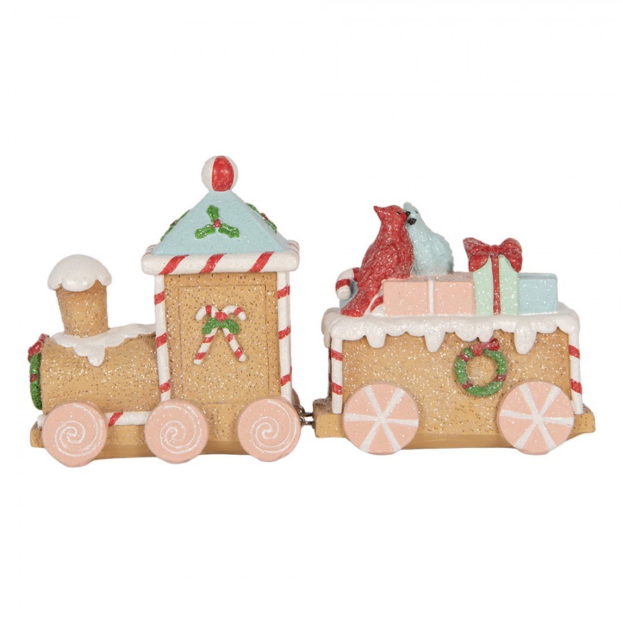 Christmas Decoration Figurine Train 23x5x12 Cm Brown Plastic - 23*5*12 cm