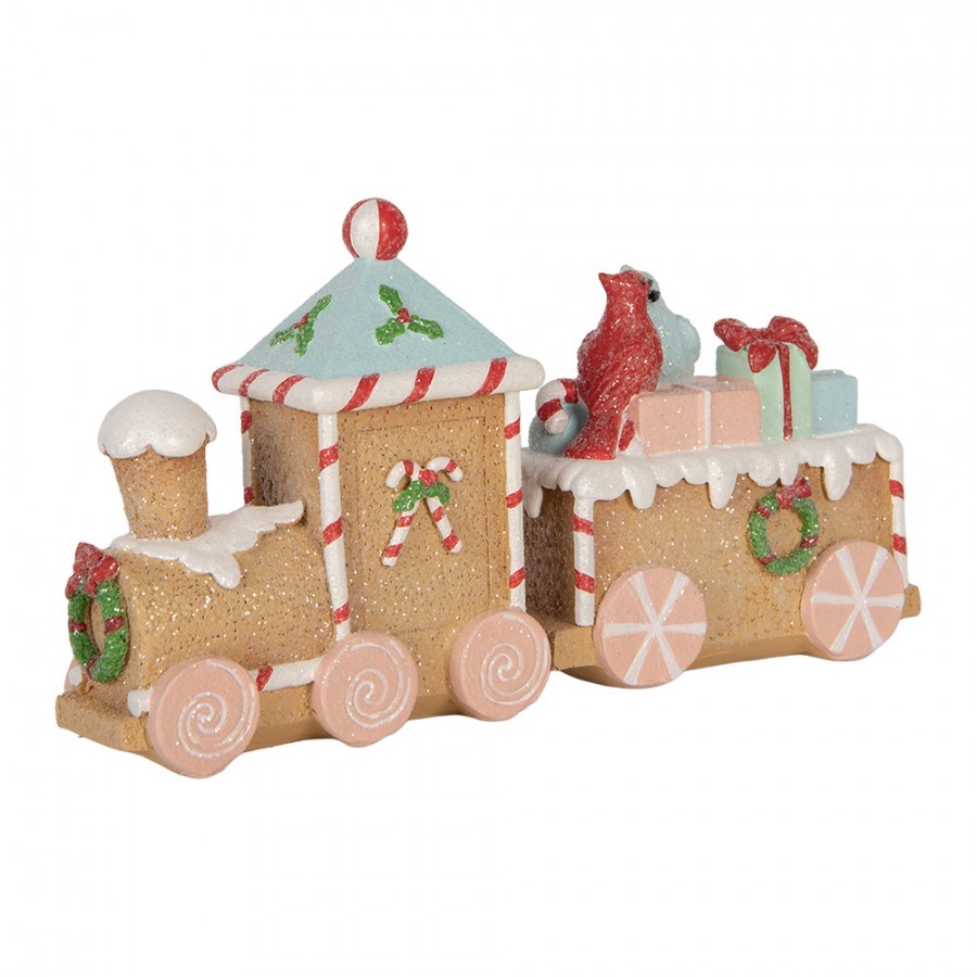 Christmas Decoration Figurine Train 23x5x12 Cm Brown Plastic - 23*5*12 cm